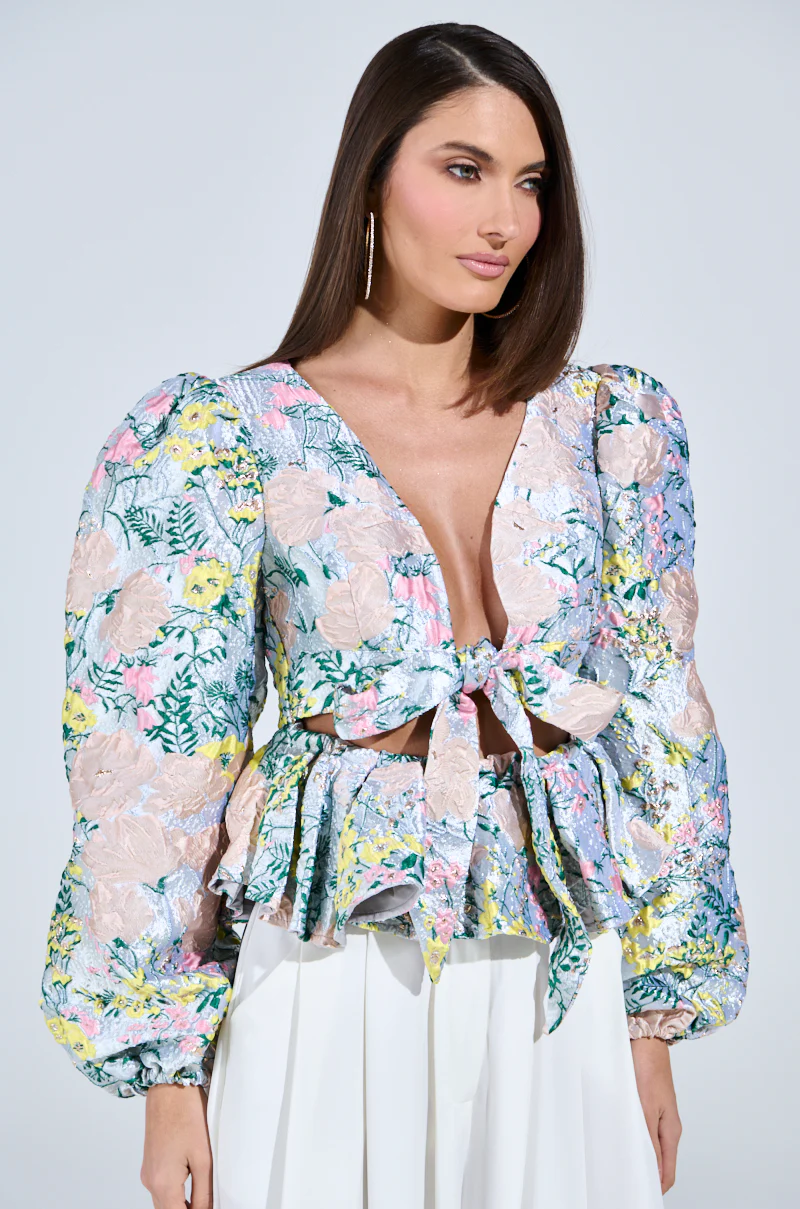 2 WAYS TO SLAY BROCADE LONG SLEEVE TOP - Image 3