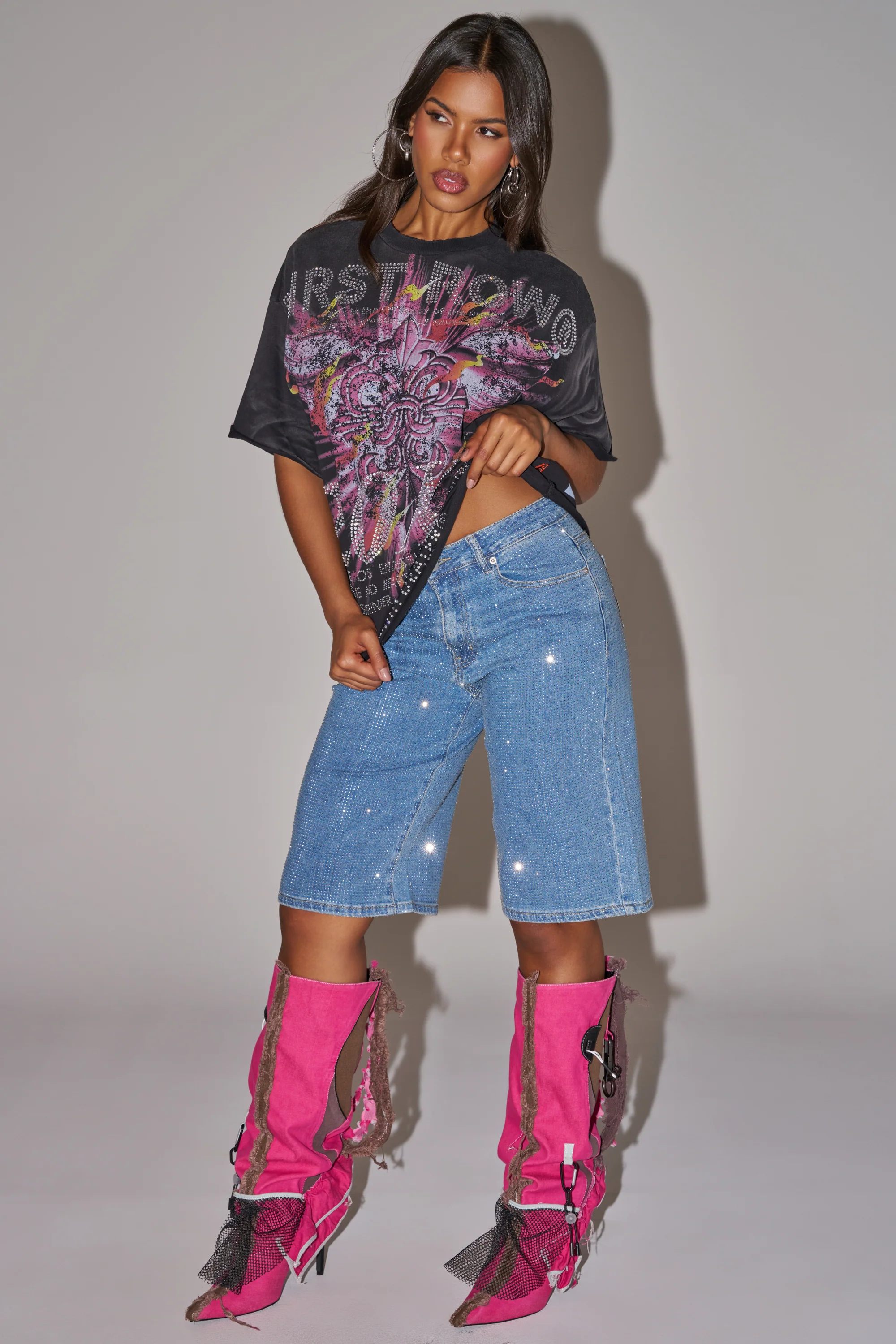 20XX RHINESTONE CANVAS T-SHIRT - Image 5