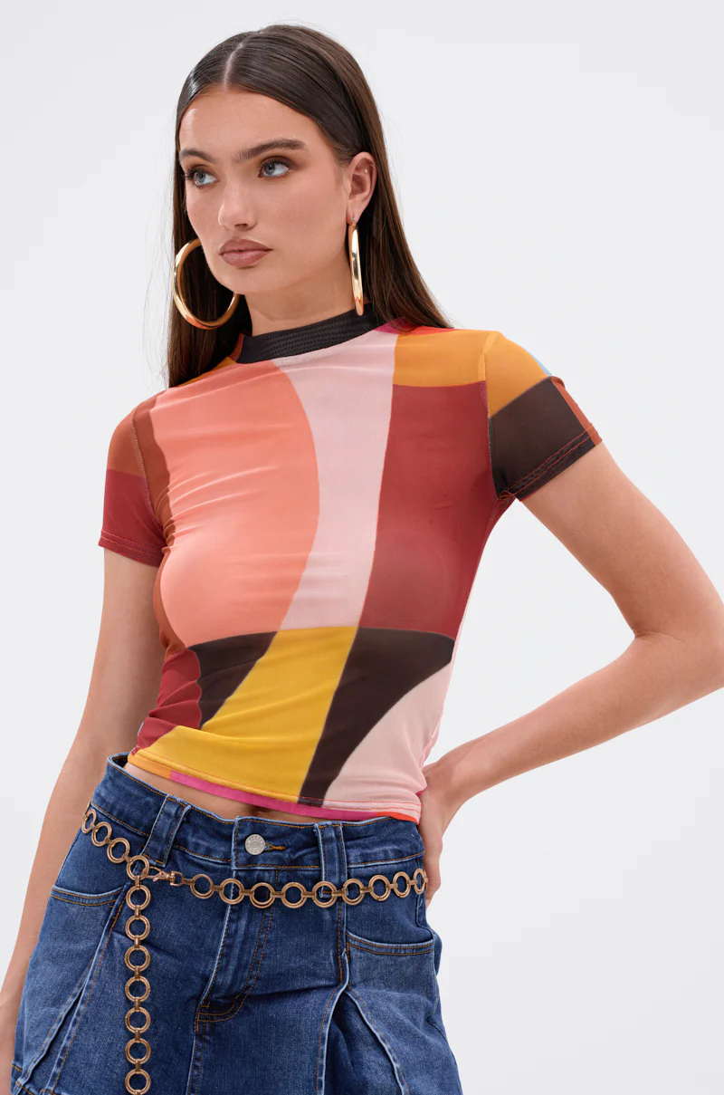 ABSTRACT THOUGHTS MESH SHORT SLEEVE TEE - Image 2