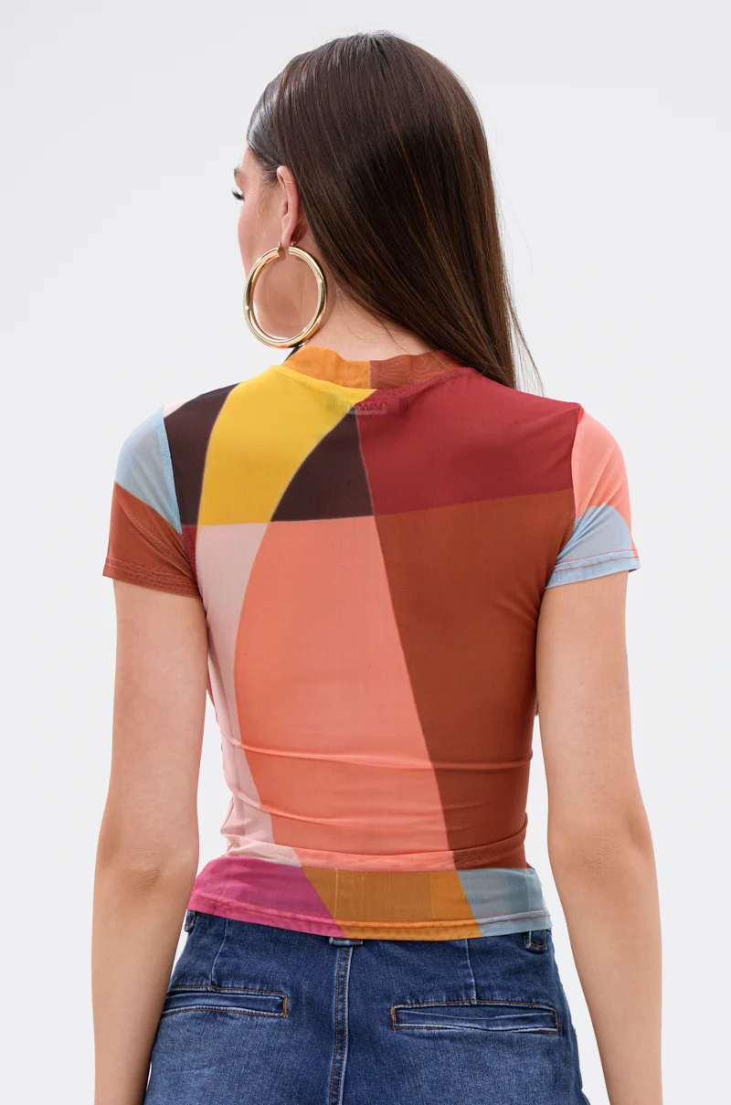 ABSTRACT THOUGHTS MESH SHORT SLEEVE TEE - Image 4