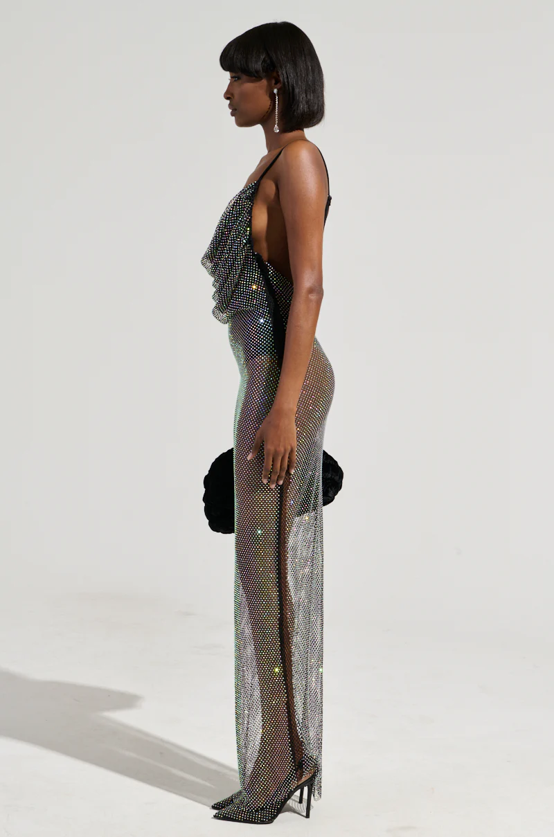 ACTIN BRAND NEW RHINESTONE MESH MAXI DRESS - Image 6