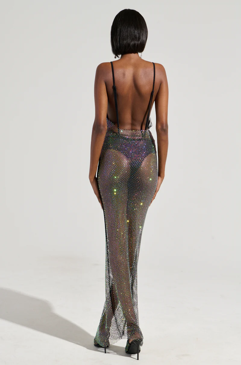 ACTIN BRAND NEW RHINESTONE MESH MAXI DRESS - Image 7