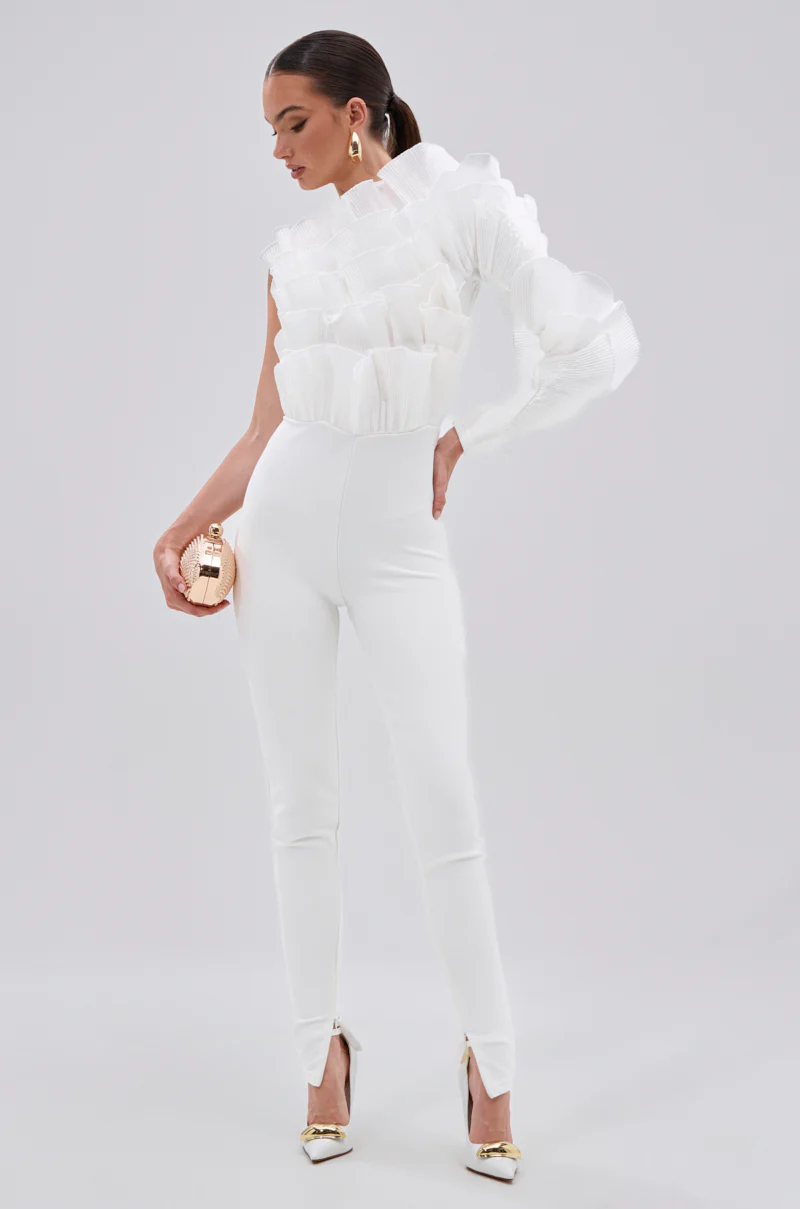 ADA RUFFLE TOP BANDAGE JUMPSUIT
