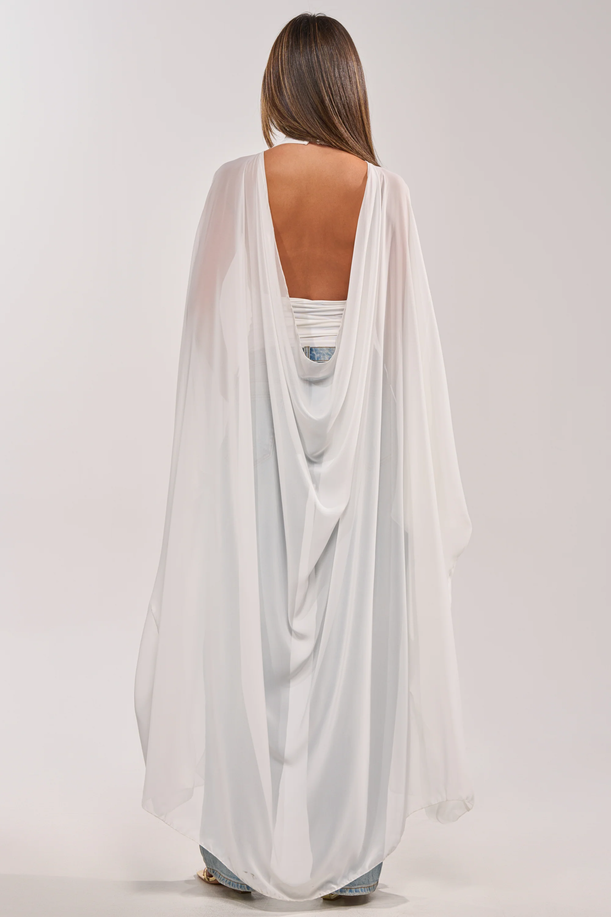 ADDAMS CAPE BODYSUIT IN WHITE - Image 5