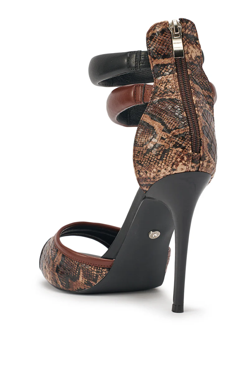 AZALEA WANG EREMIEL BLACK MIXED MATERIAL STIELTTO SANDAL - Image 7