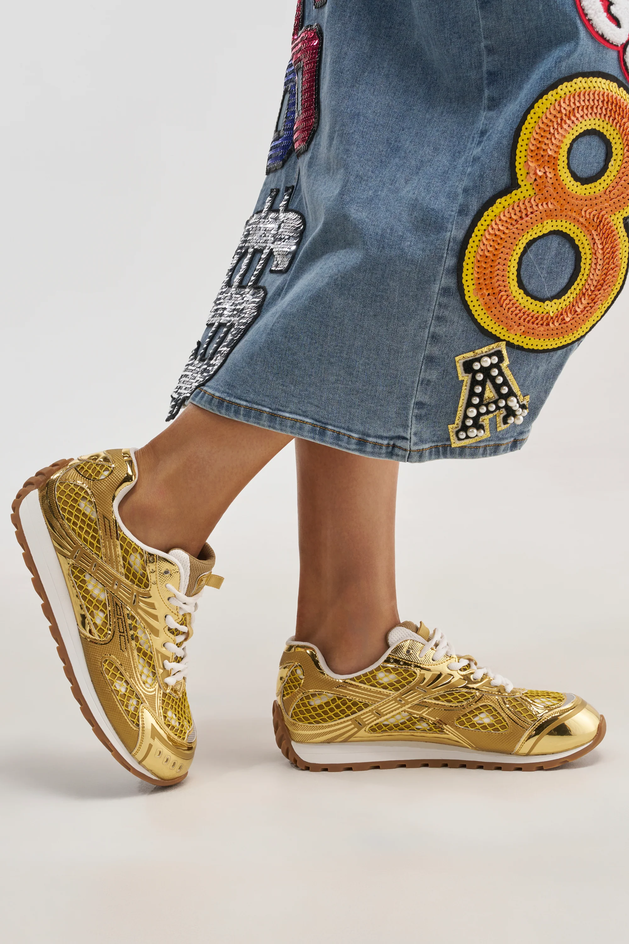 AKIRA GOLD LENIYA GOLD SNEAKER - Image 3