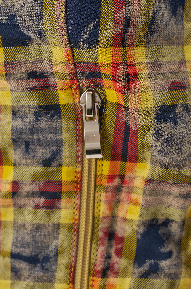 AKIRA WANG LOCHANA MULTI YELLOW PLAID FLANNEL SEXY BOOT - Image 8