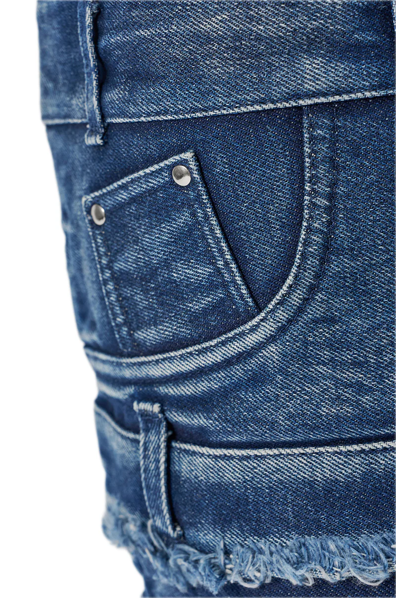 AKIRA GOLD MAHONEY DENIM PANT DETAIL GLADIATOR STILETTO - Image 9