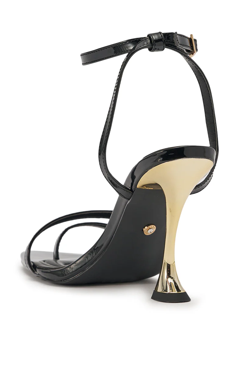 AKIRA GOLD MARKOVA BLACK POINTED TOE STILETTO - Image 6