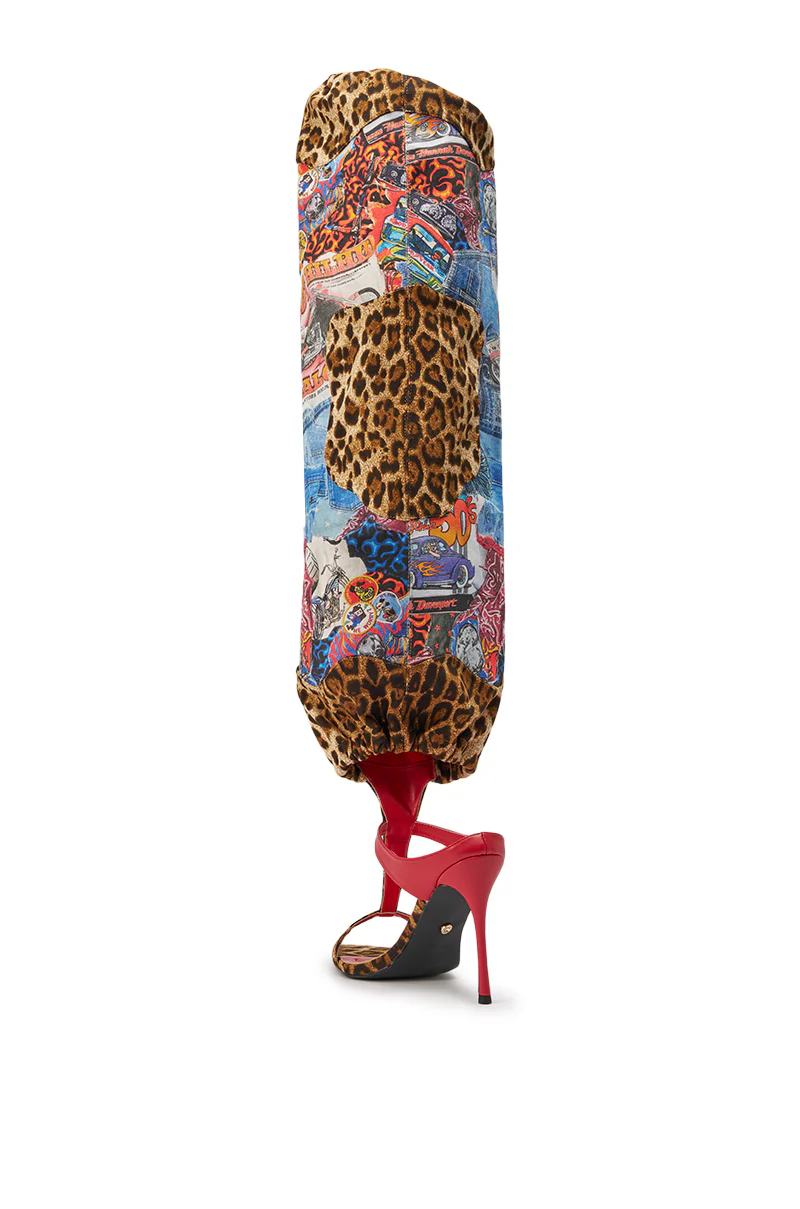 AKIRA GOLD ZIDANA DENIM MULTI BOOTIE WITH OPEN TOE - Image 6