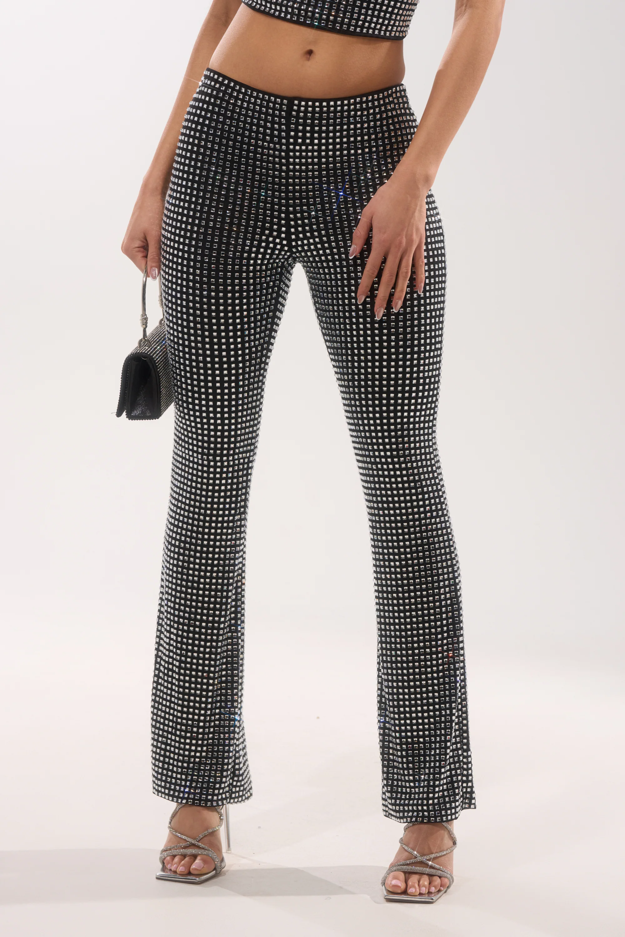 ALL EYES ON ME RHINESTONE FLARE TROUSER - Image 2