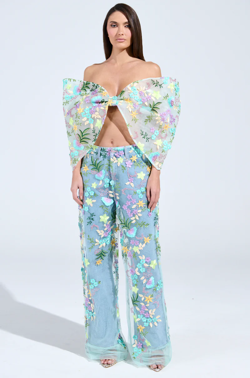 ALL THE RAVE FLORAL BOW TOP - Image 7