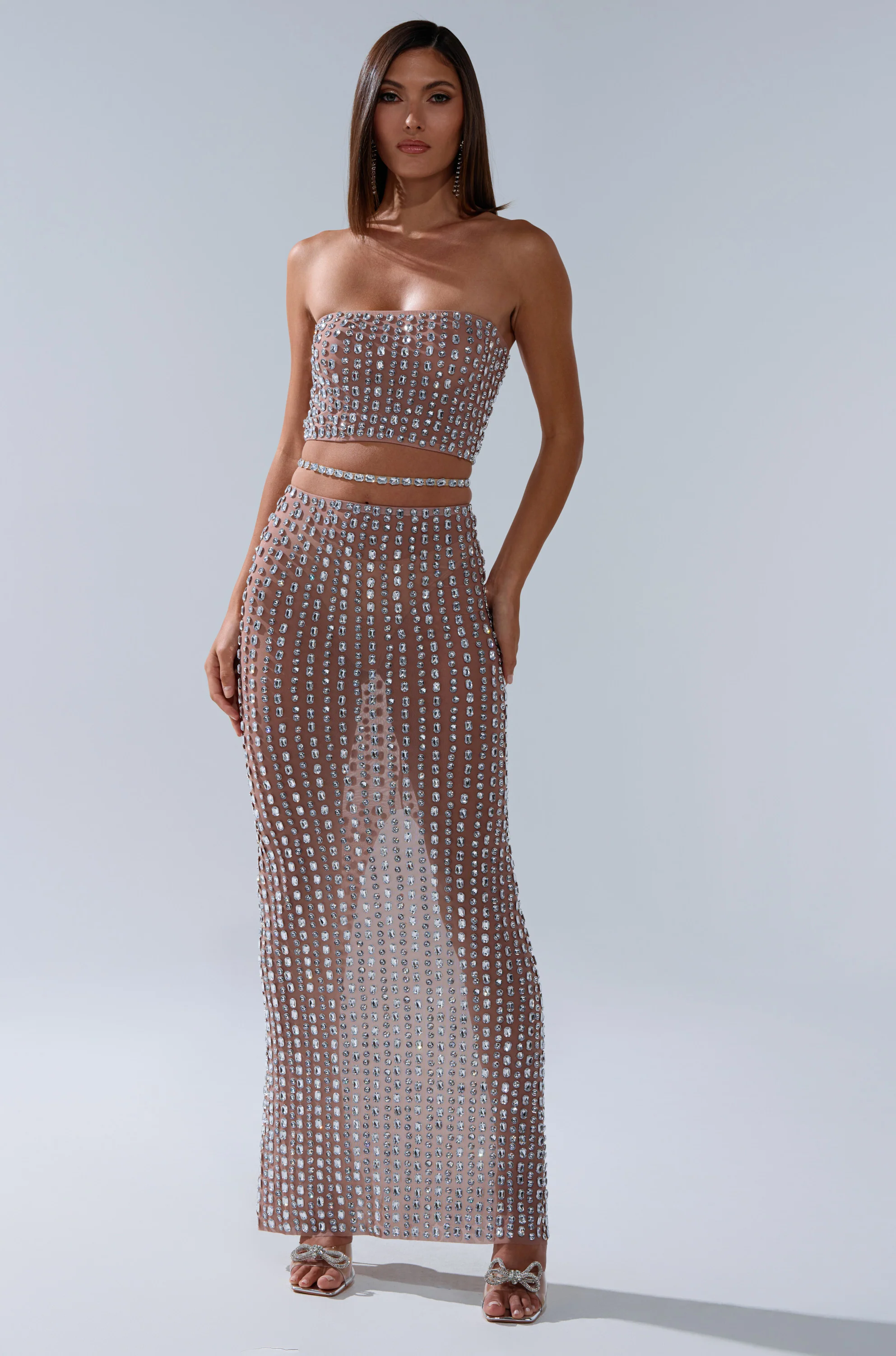 ALL THE SHINE RHINESTONE MAXI SKIRT - Image 6