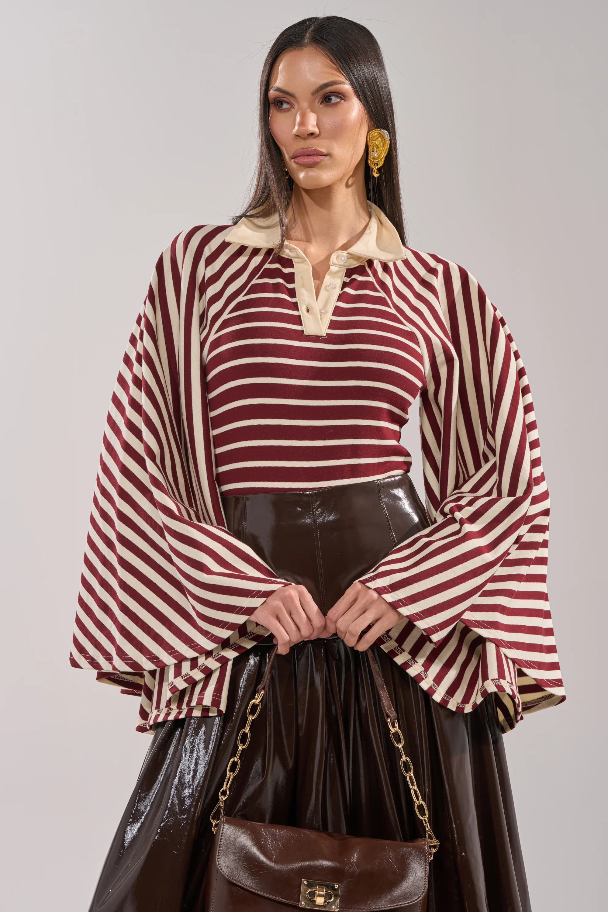 ALMA STRIPE COLLARED BODYSUIT - Image 2