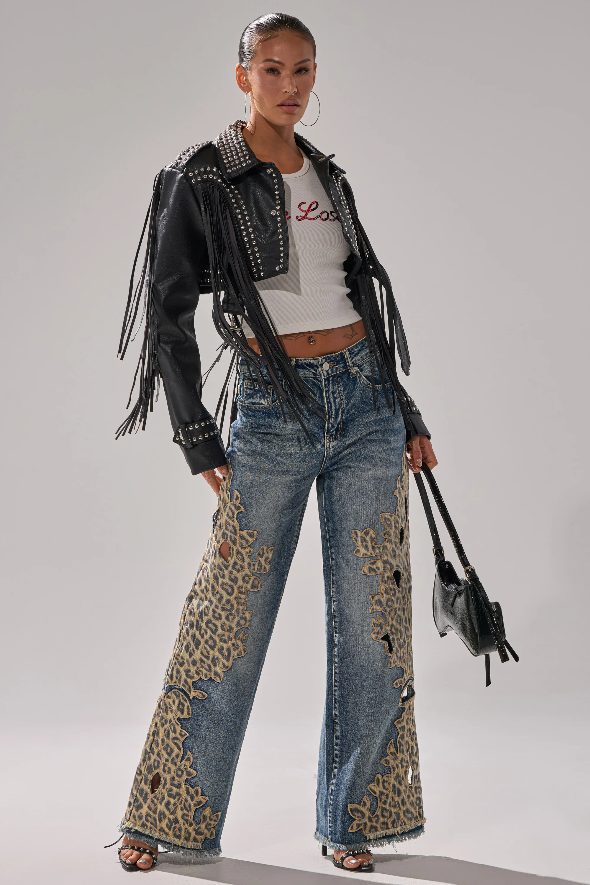 AMIGAS CHEETAH PRINT WIDE LEG PANT - Image 2