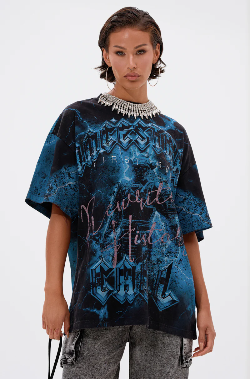 FIRST ROW ANCESTRAL FURY OVERSIZED GRAPHIC TEE