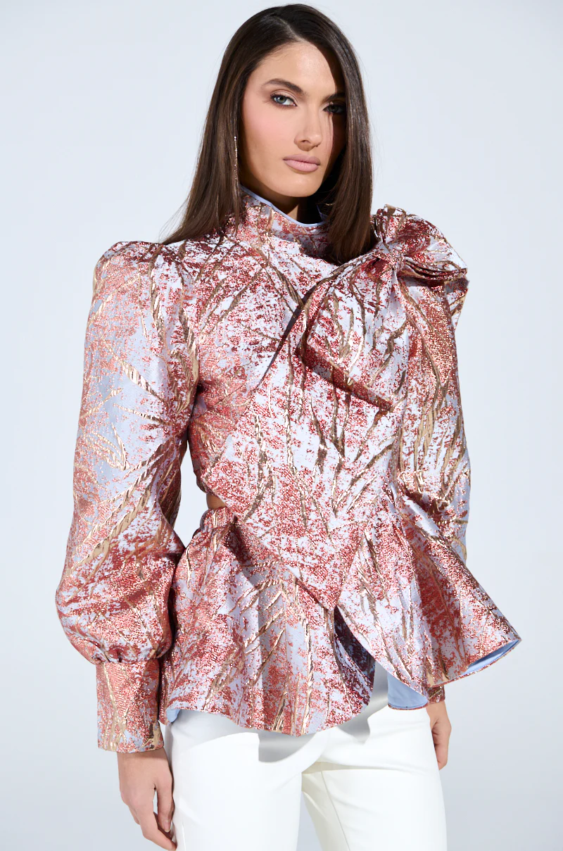 ANTIQUE BROCADE BOW TOP - Image 2