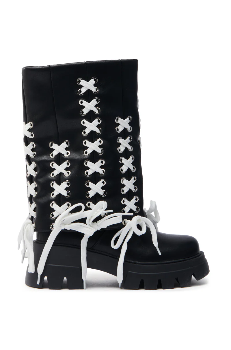 AZALEA WANG ANSELM BLACK LACE TIE BOOTIE - Image 5