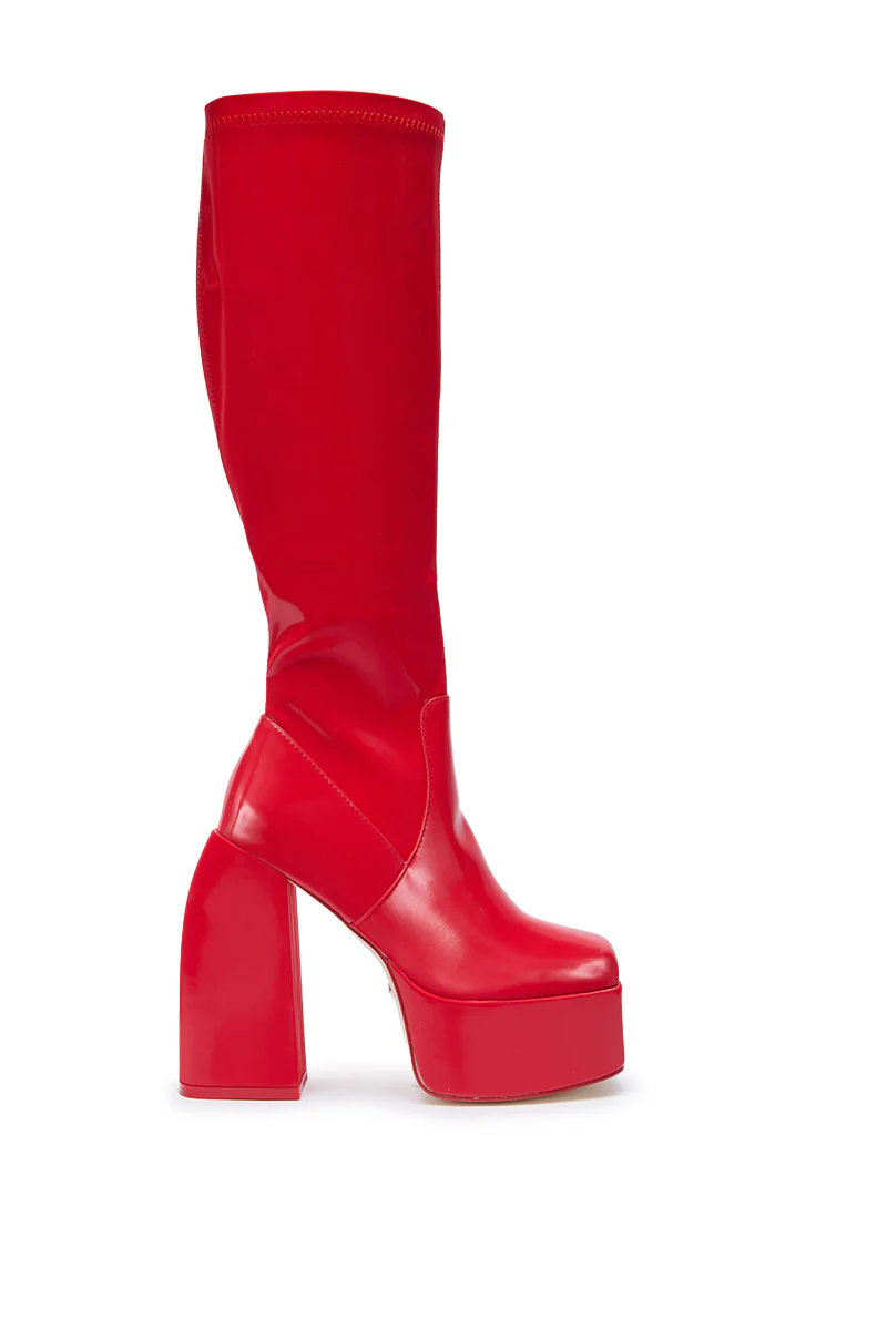 AZALEA WANG AURON RED LIQUID LUXE PLATFORM BOOT - Image 2
