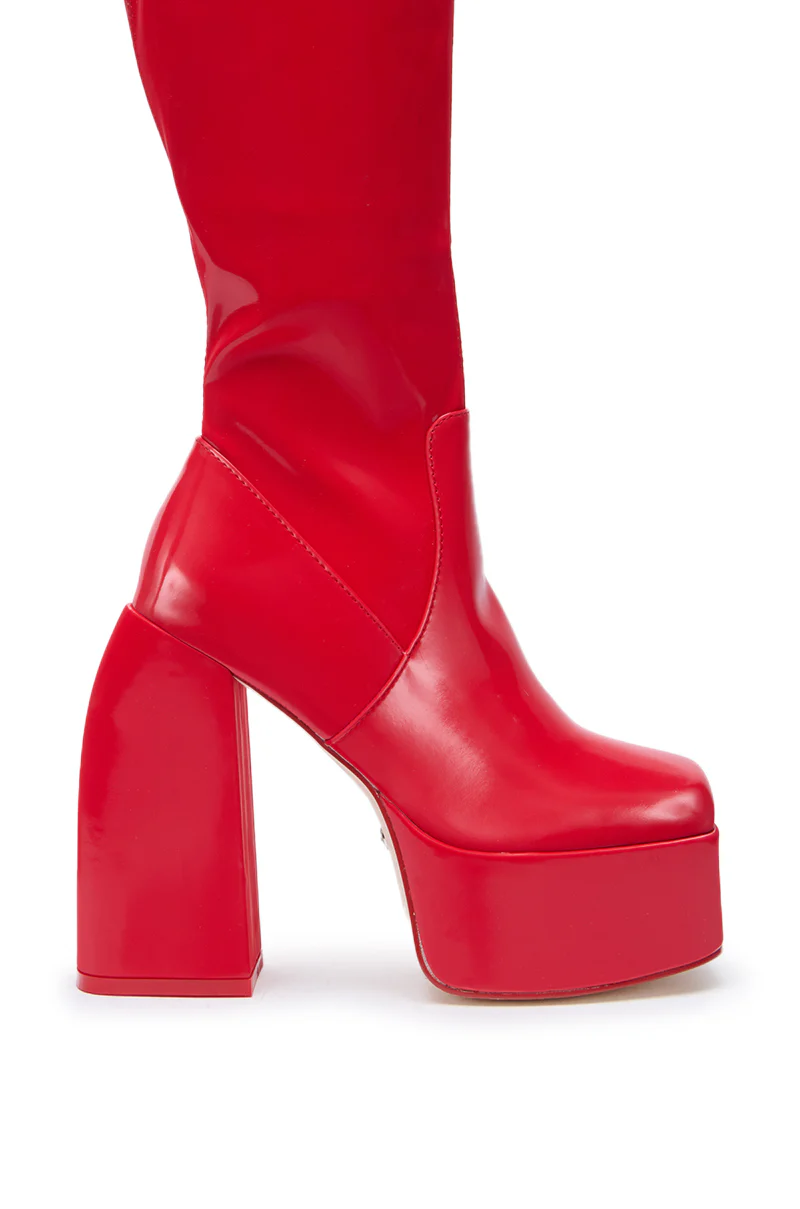 AZALEA WANG AURON RED LIQUID LUXE PLATFORM BOOT - Image 5