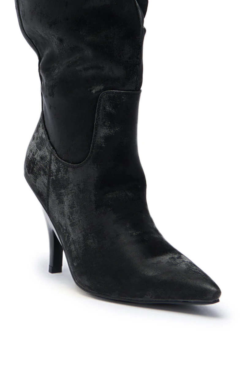 AZALEA WANG BACKER BLACK SHINE OVER THE KNEE BOOT - Image 7