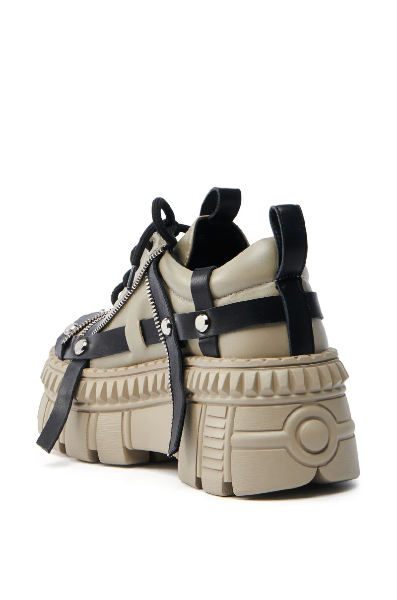  AZALEA WANG BEAGLE KHAKI FLAT SNEAKER - Image 5