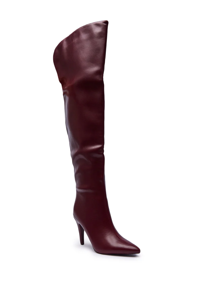 AZALEA WANG BEAUCOUP BURGUNDY OVER THE KNEE BOOT - Image 5