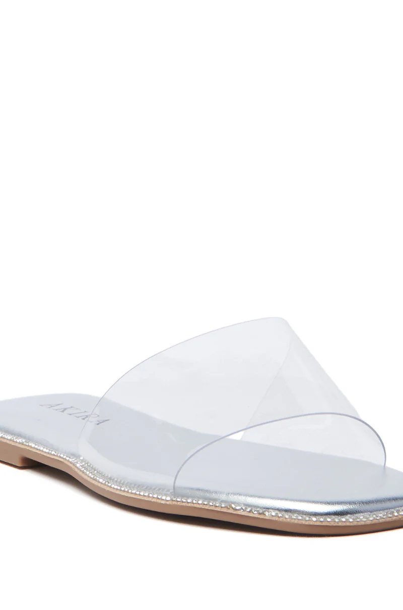 AKIRA  BENNU SILVER CLEAR PVC FLAT SANDAL - Image 5