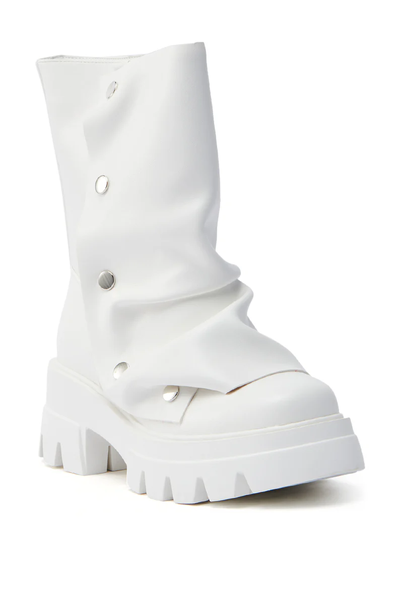 AZALEA WANG BHARTI WHITE SNAP BOOTIE - Image 7