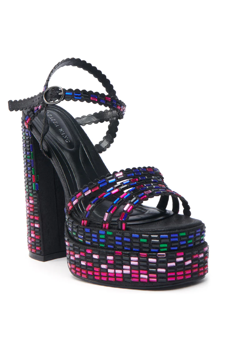 AZALEA WANG BIRCH BLACK EMBELLISHED SANDAL - Image 5