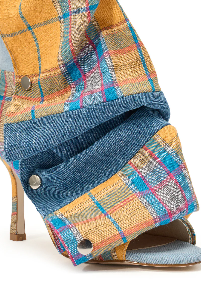 AZALEA WANG BIRDSONG YELLOW PLAID SNAP BOOTIE - Image 6
