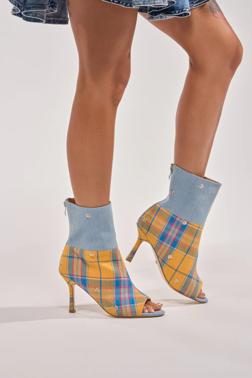 AZALEA WANG BIRDSONG YELLOW PLAID SNAP BOOTIE - Image 8