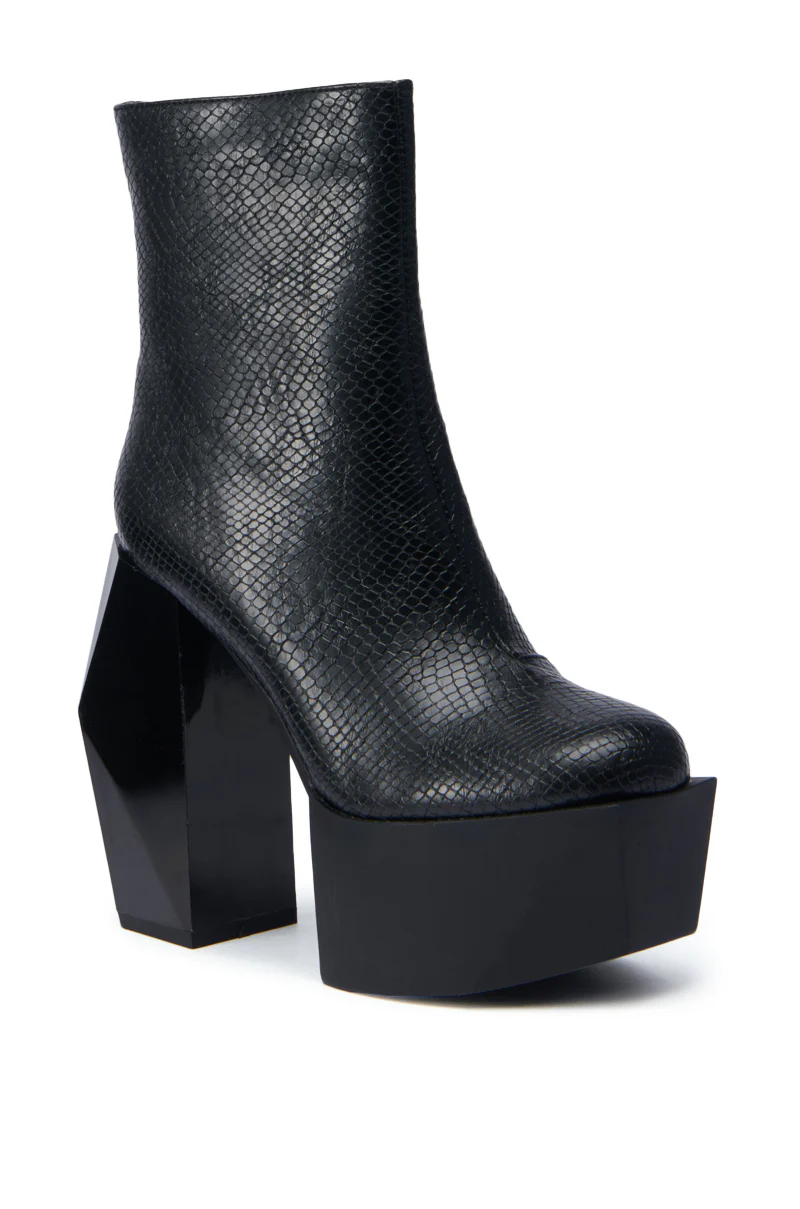 AZALEA WANG CELLINA SNAKE CHUNKY PLATFORM BOOTIE - Image 4