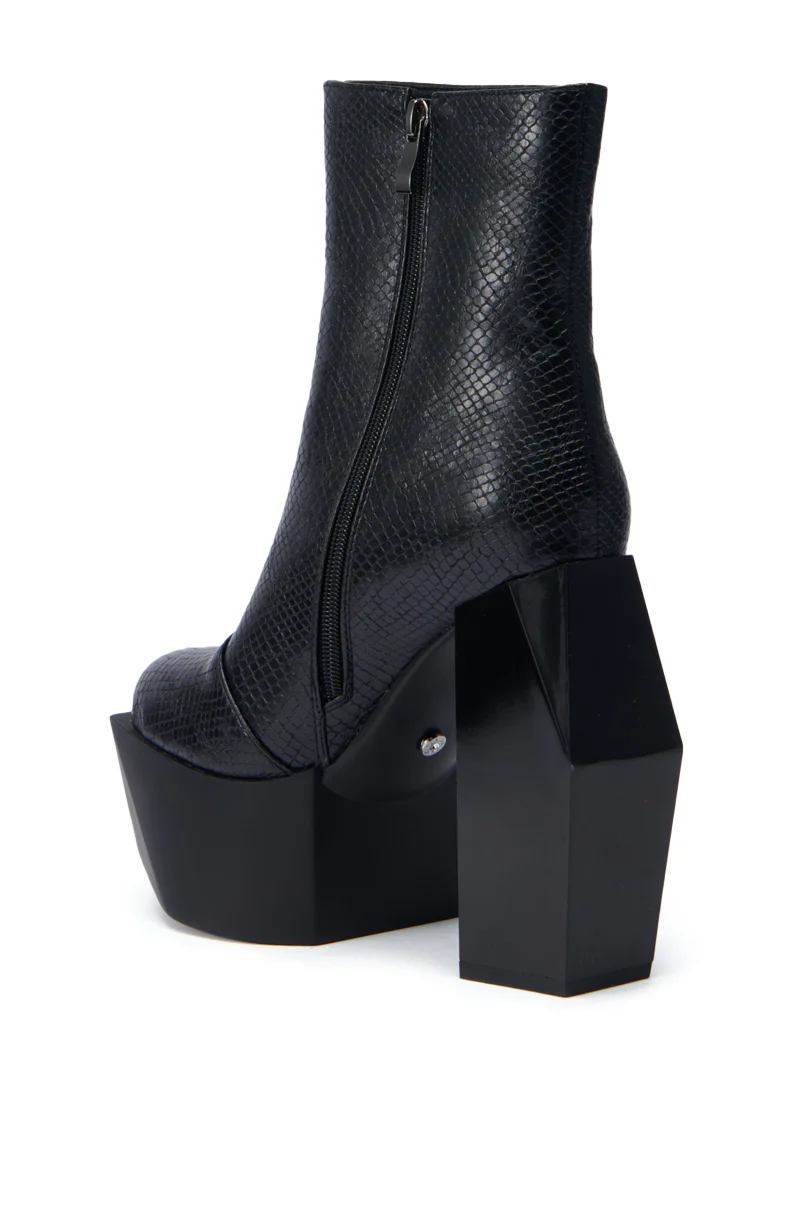 AZALEA WANG CELLINA SNAKE CHUNKY PLATFORM BOOTIE - Image 5