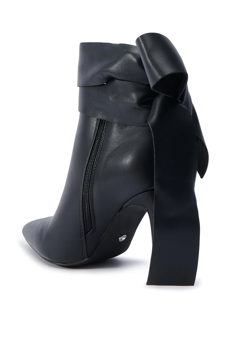 AZALEA WANG CHAUD BLACK TIE RIBBON BOOTIE - Image 7