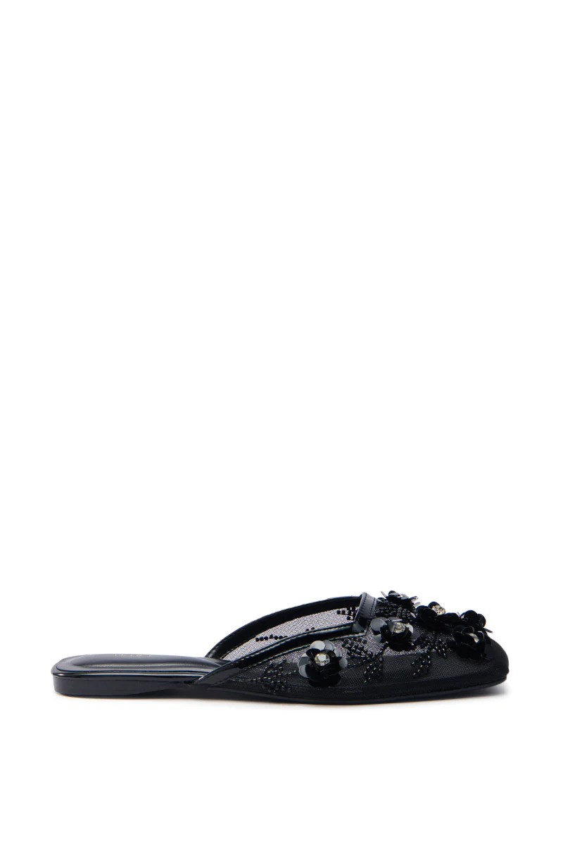 AKIRA CHERINA BLACK FLAT WITH EMBELLISHMENT - Image 2