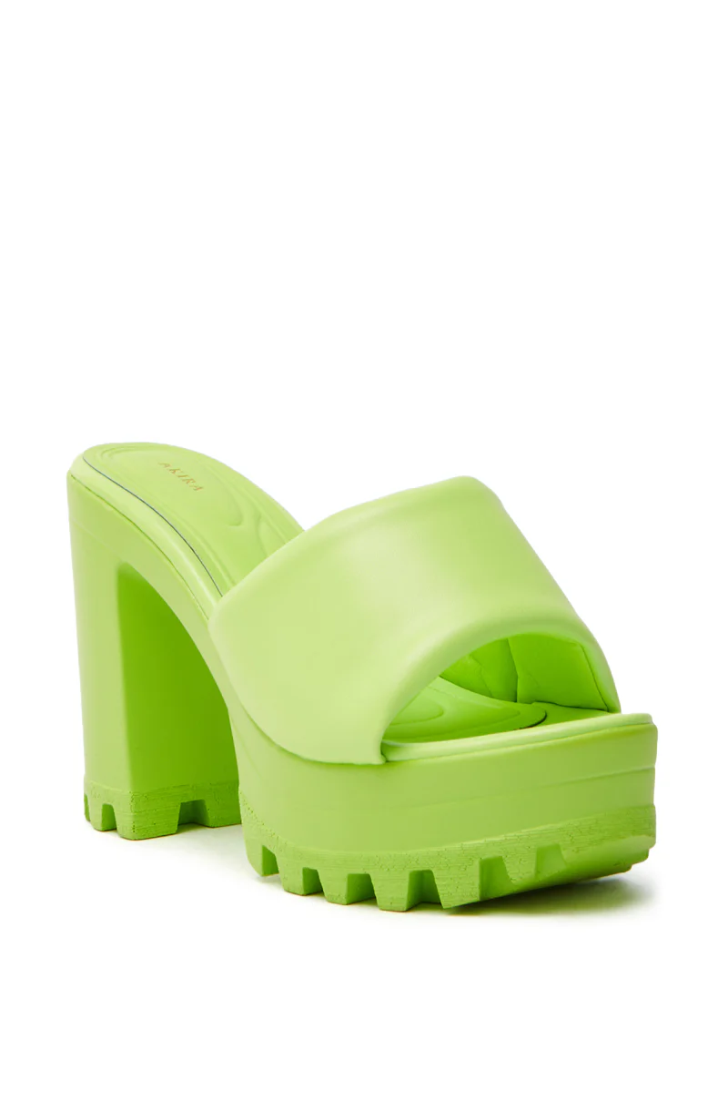 AZALEA WANG COOL CAT LIME PUFFY PLATFORM SANDAL - Image 6