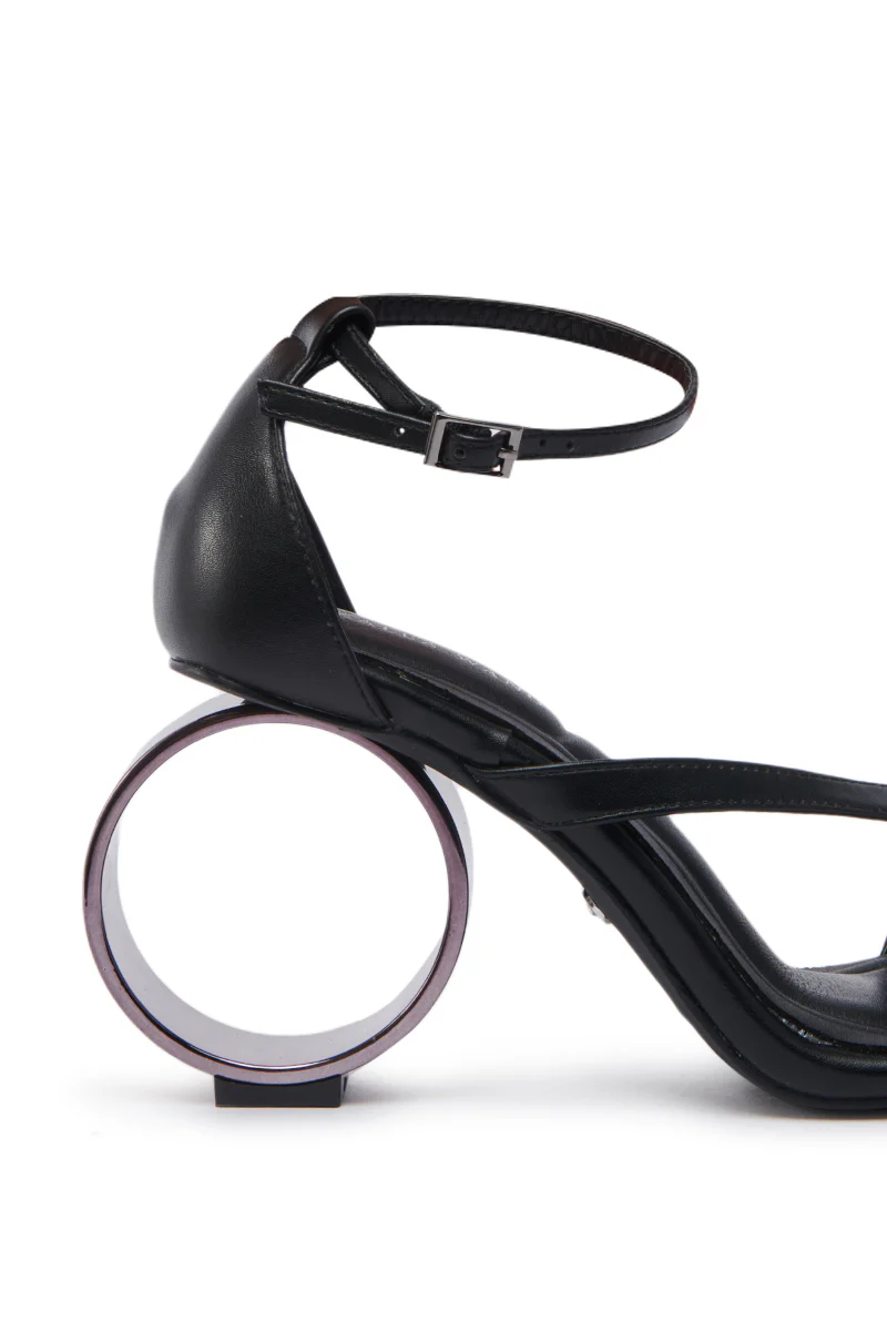 AZALEA WANG CORABELLA BLACK NOVELTY HEEL SANDAL - Image 8