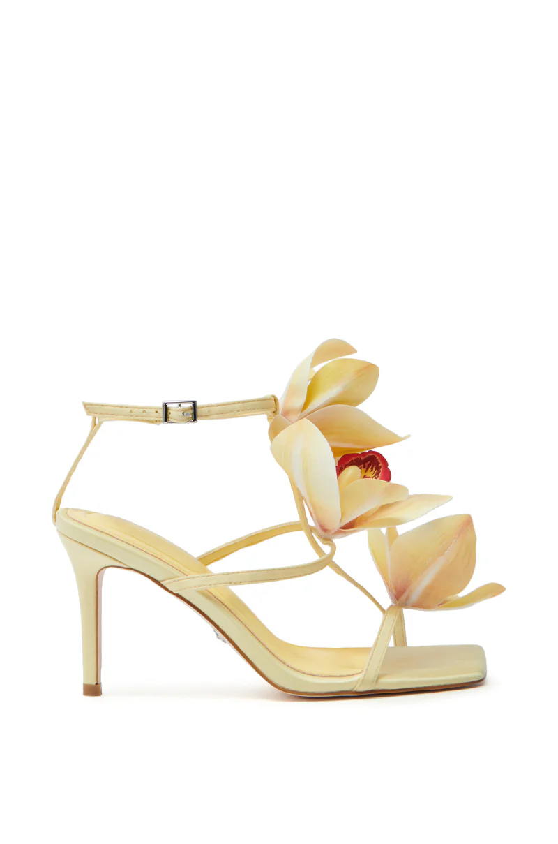 AZALEA WANG CREDENZA YELLOW FLORAL STILETTO SANDAL - Image 4