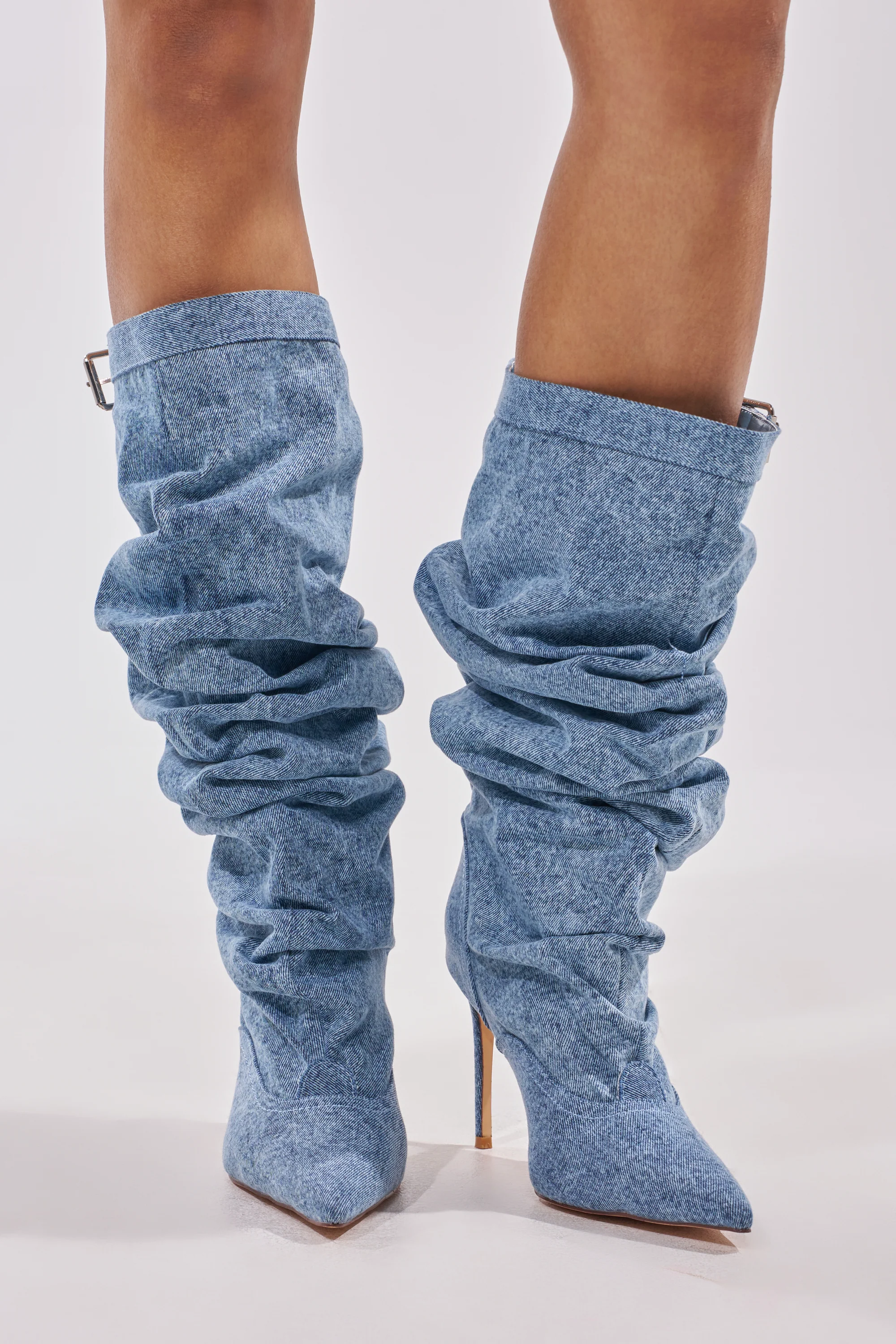AZALEA WANG DARIA DENIM STILETTO BOOT - Image 2