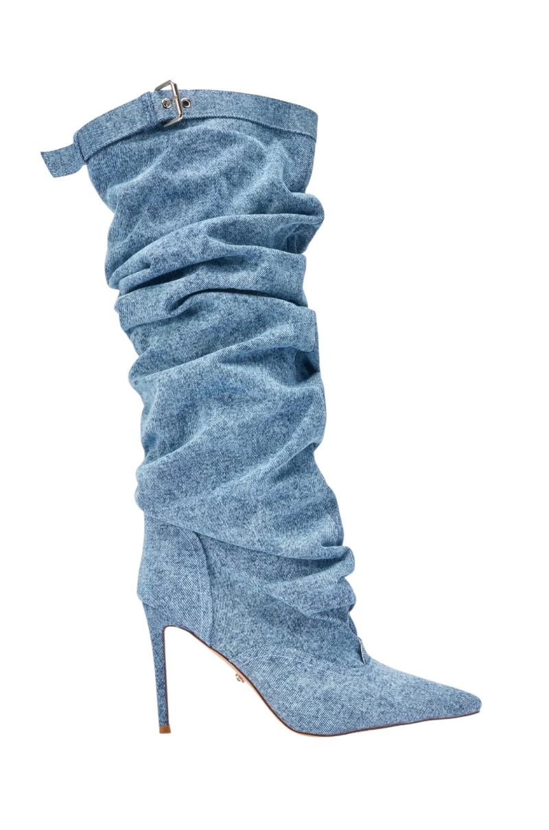 AZALEA WANG DARIA DENIM STILETTO BOOT - Image 4