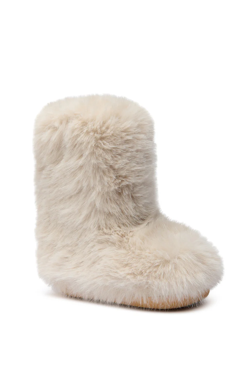 AZALEA WANG DIPA IVORY FUR FLAT BOOTIE - Image 3