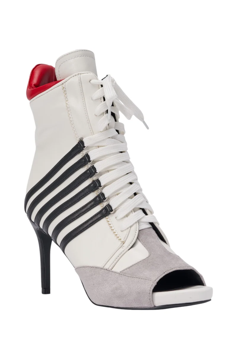 AZALEA WANG EOWYN WHITE MULTI OPEN TOE STILETTO BOOTIE - Image 5