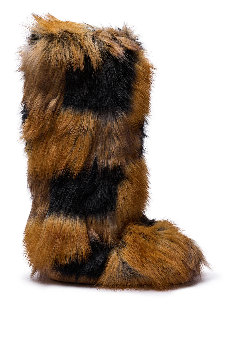AZALEA WANG FENNEC MULTI PATCH WORK FUR KNEE HIGH BOOT - Image 4