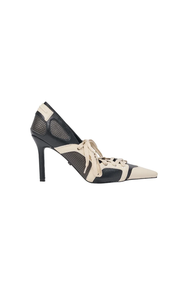 AZALEA WANG FIRE STRING BLACK AND CREAM SPORTY PUM - Image 5