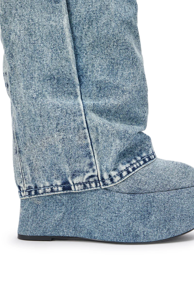 AZALEA WANG FRANKEYE DENIM FLATFORM BOOT - Image 15