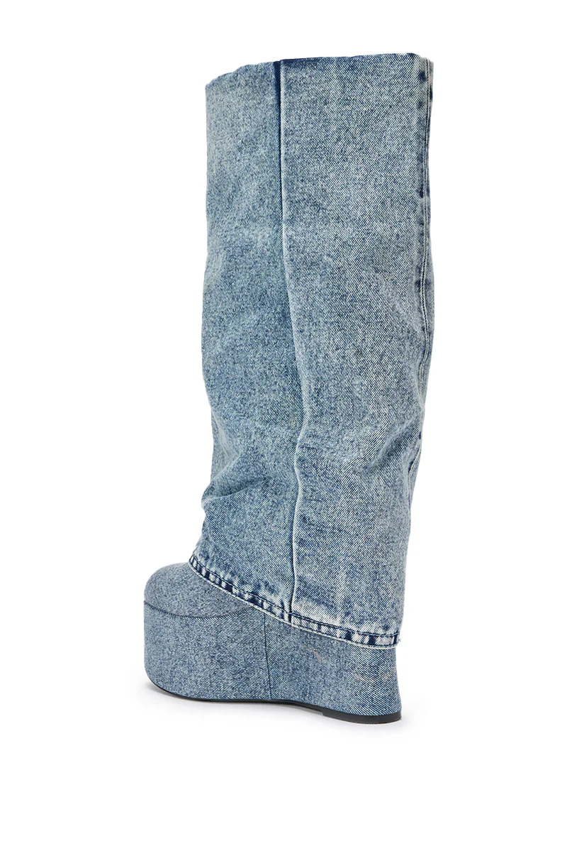 AZALEA WANG FRANKEYE DENIM FLATFORM BOOT - Image 24