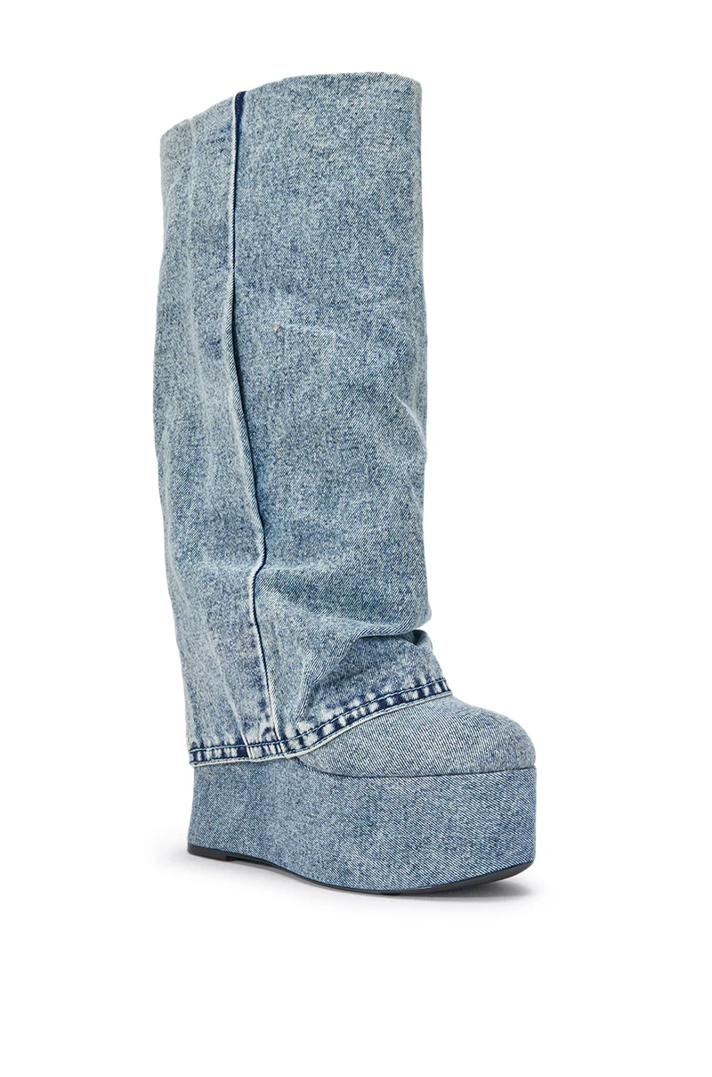 AZALEA WANG FRANKEYE DENIM FLATFORM BOOT - Image 6