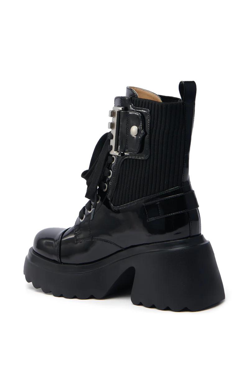 AZALEA WANG GRAY BLACK WITH METAL PLATFORM BOOTIE - Image 6
