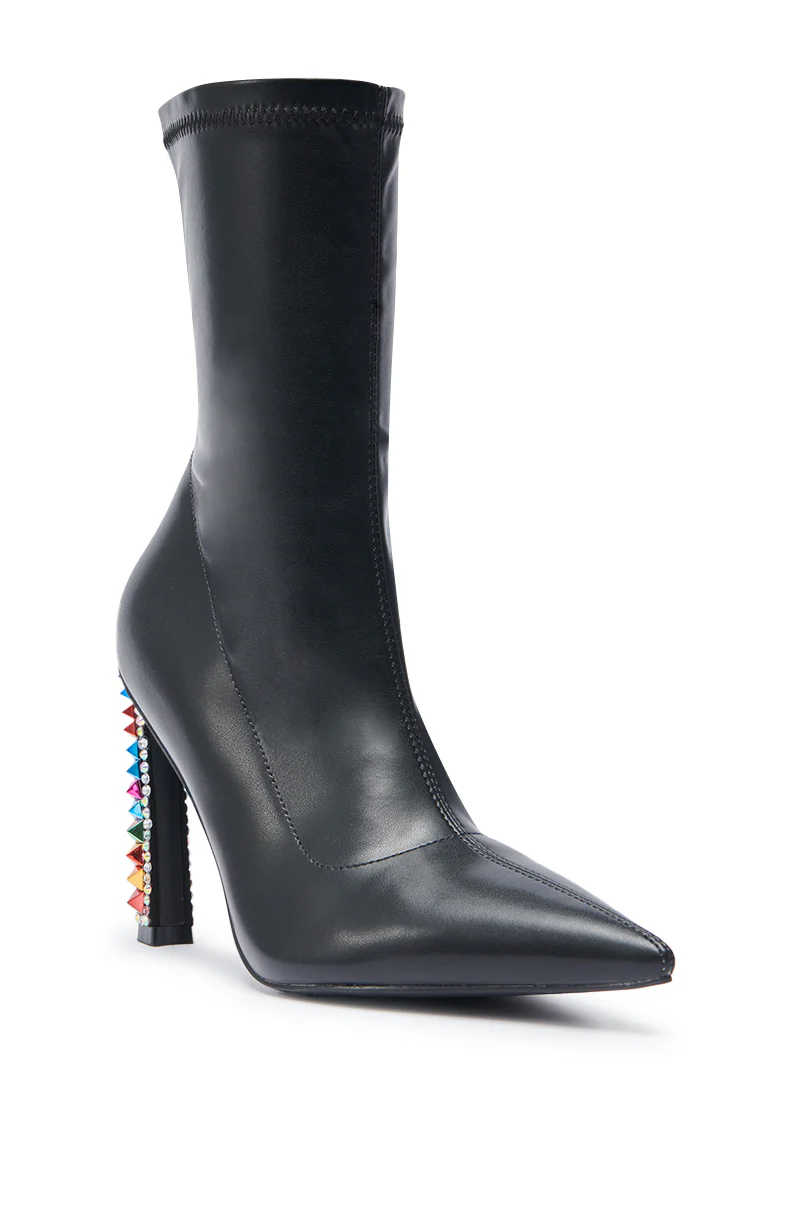 AZALEA WANG GRYFFON BLACK STILETTO BOOTIE - Image 5